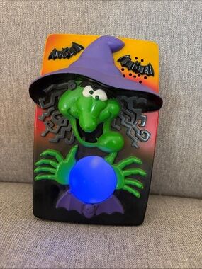 Vintage Halloween Witch  working door bellPurple Hat, Green Witch